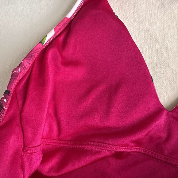 Boston Proper Embellished Tropical Printed Halter One Piece Swim suit Size M - Picture 9 of 12